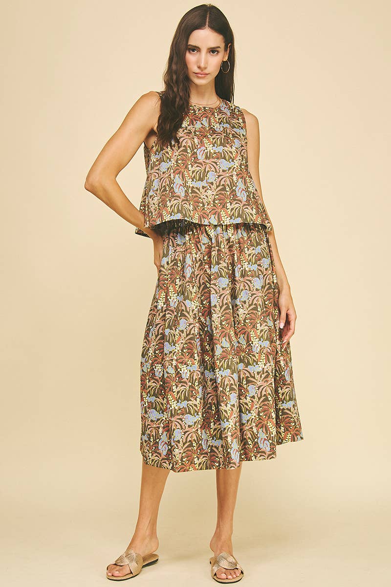 Olive Print Shell