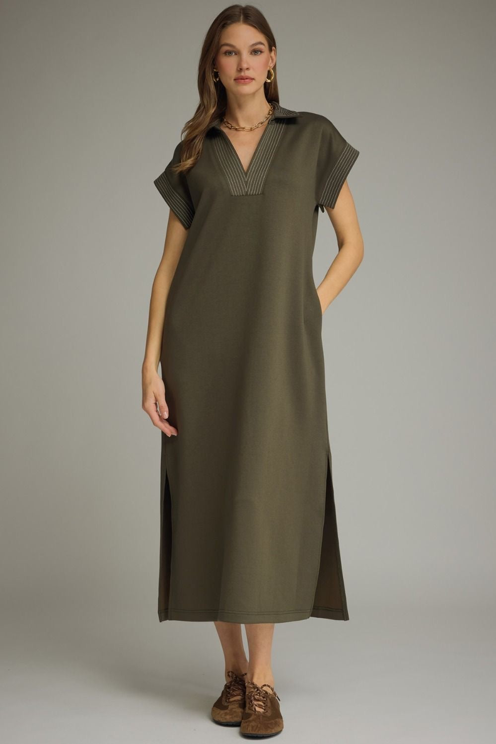 Belmont Olive Dress