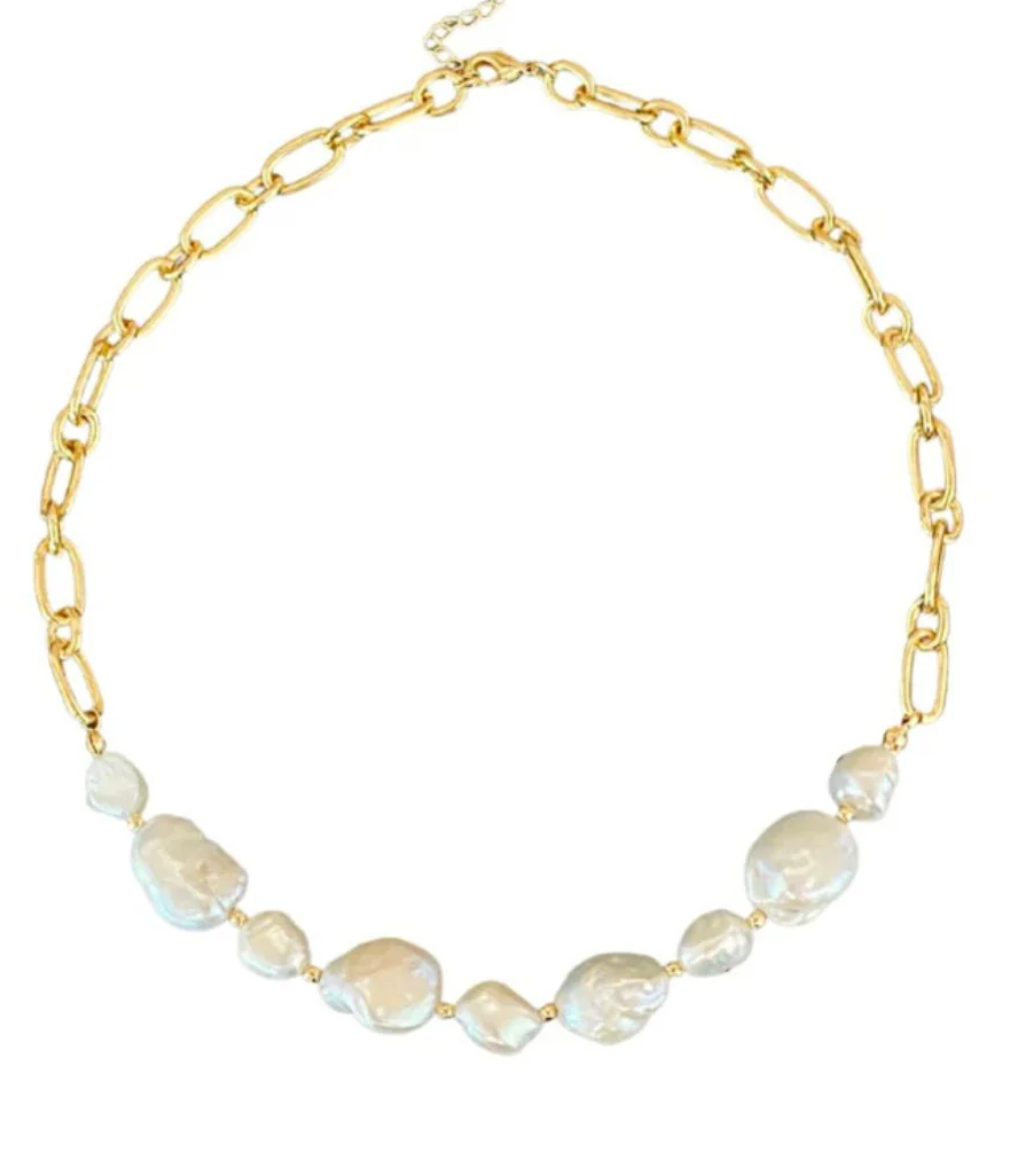 Sea Pearl Gold Chain Necklace