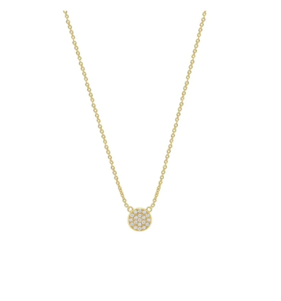 Micro Pave Circle Drop Necklace