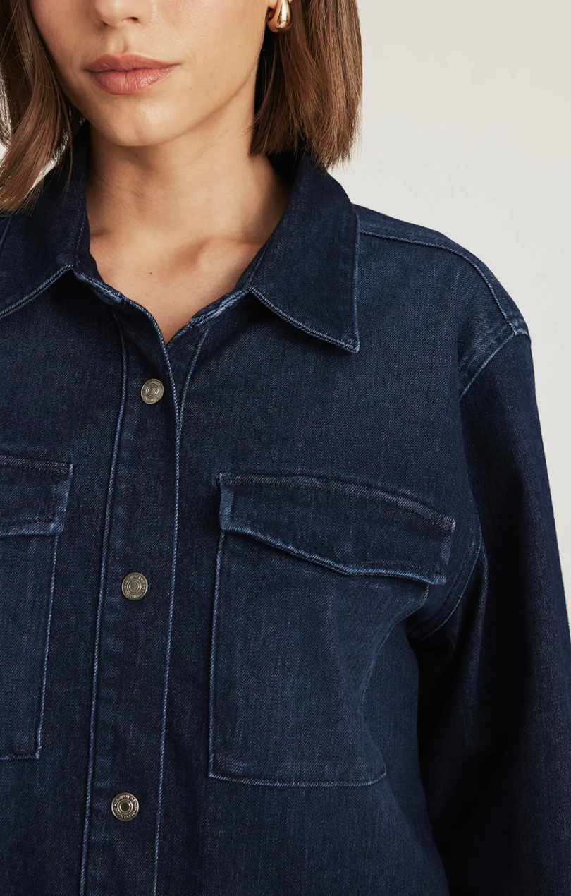Tia Button Down - Dark Blue