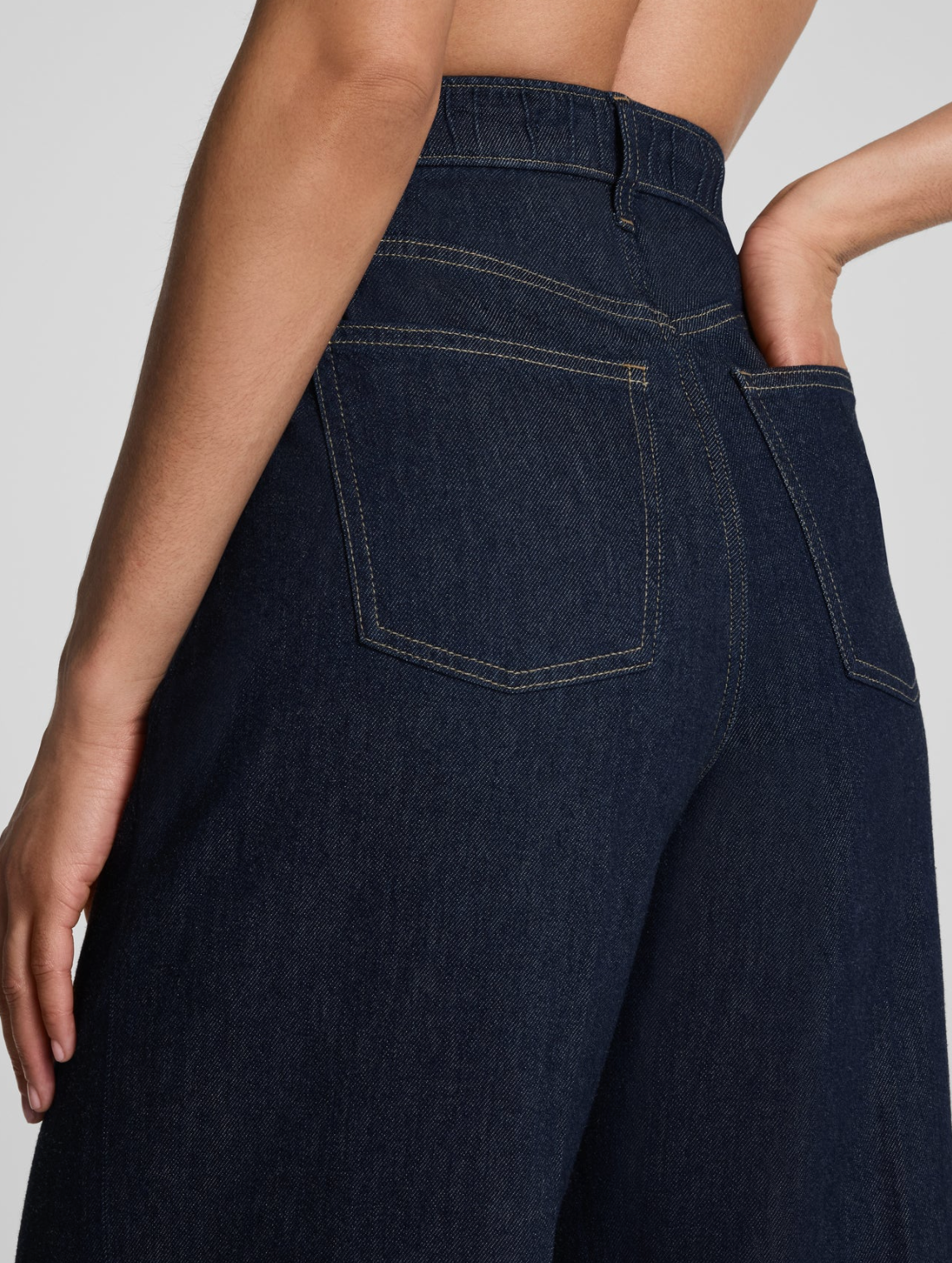 SpanxSuperSmooth Lightweight Super Wide Leg Jeans- Deep Sea