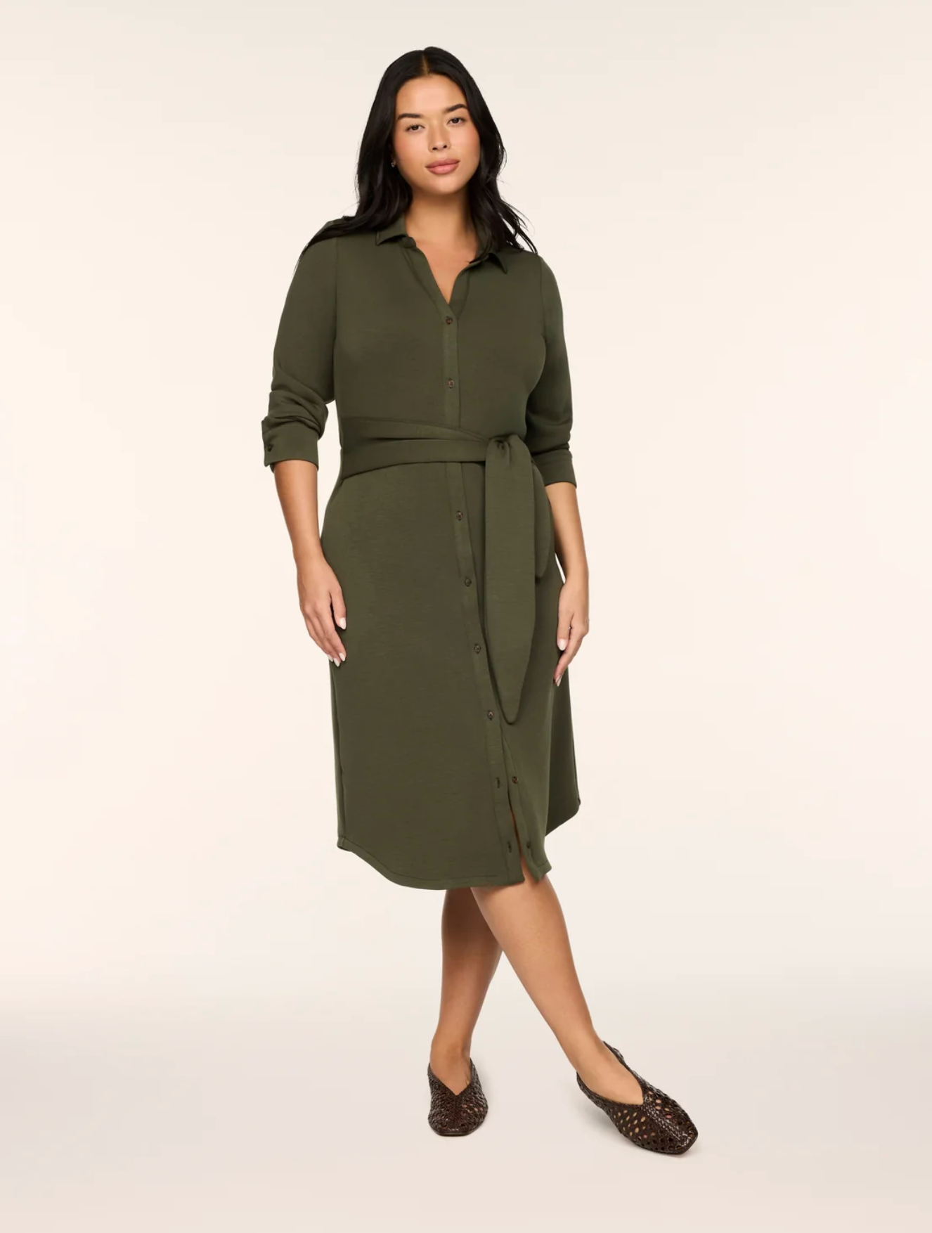 Airessentials Tie-Waist Midi Dress