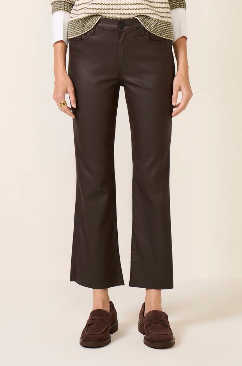 Kelsey High Rise Ankle Flare Jean - Brown