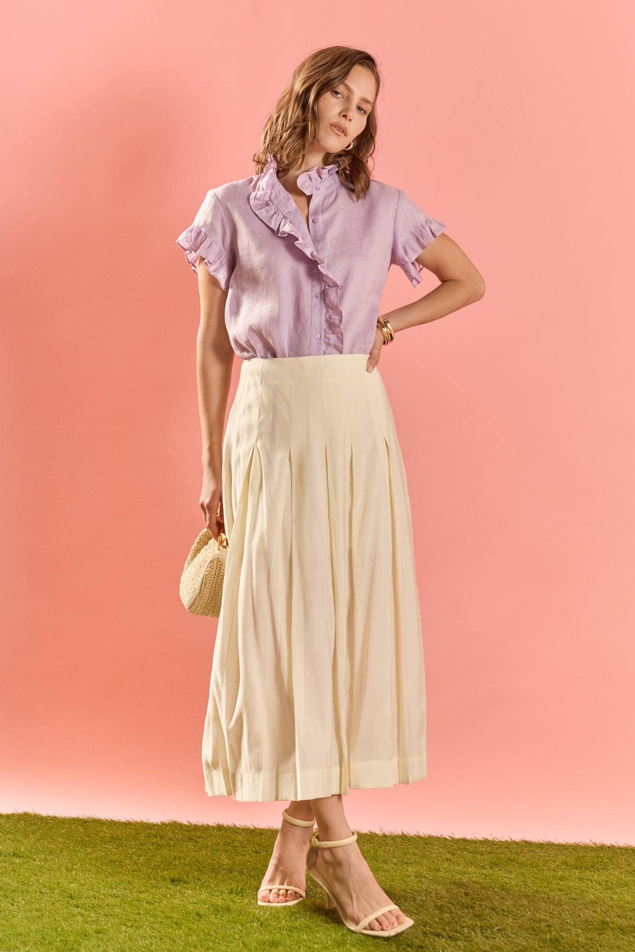 Linen Ruffle Shirt