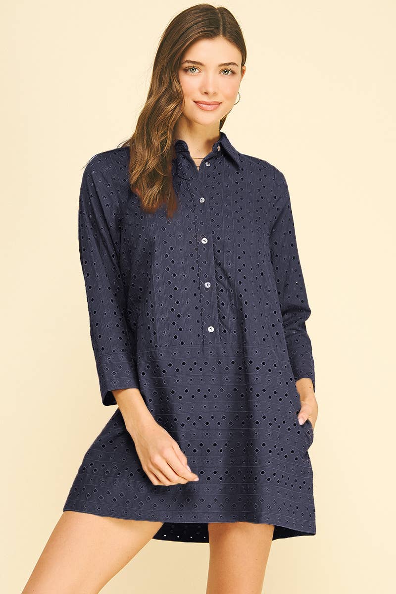 EYELET Mini Dress
