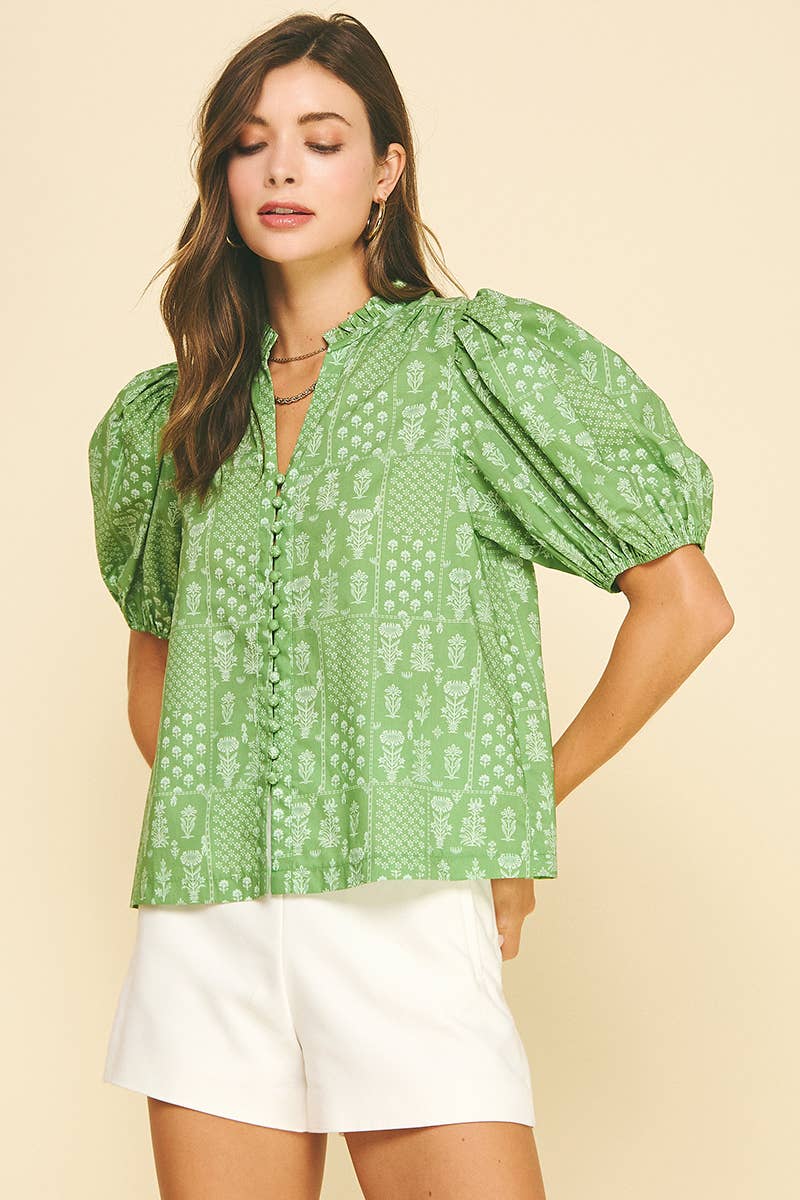 FLORAL BUTTON DOWN BLOUSE