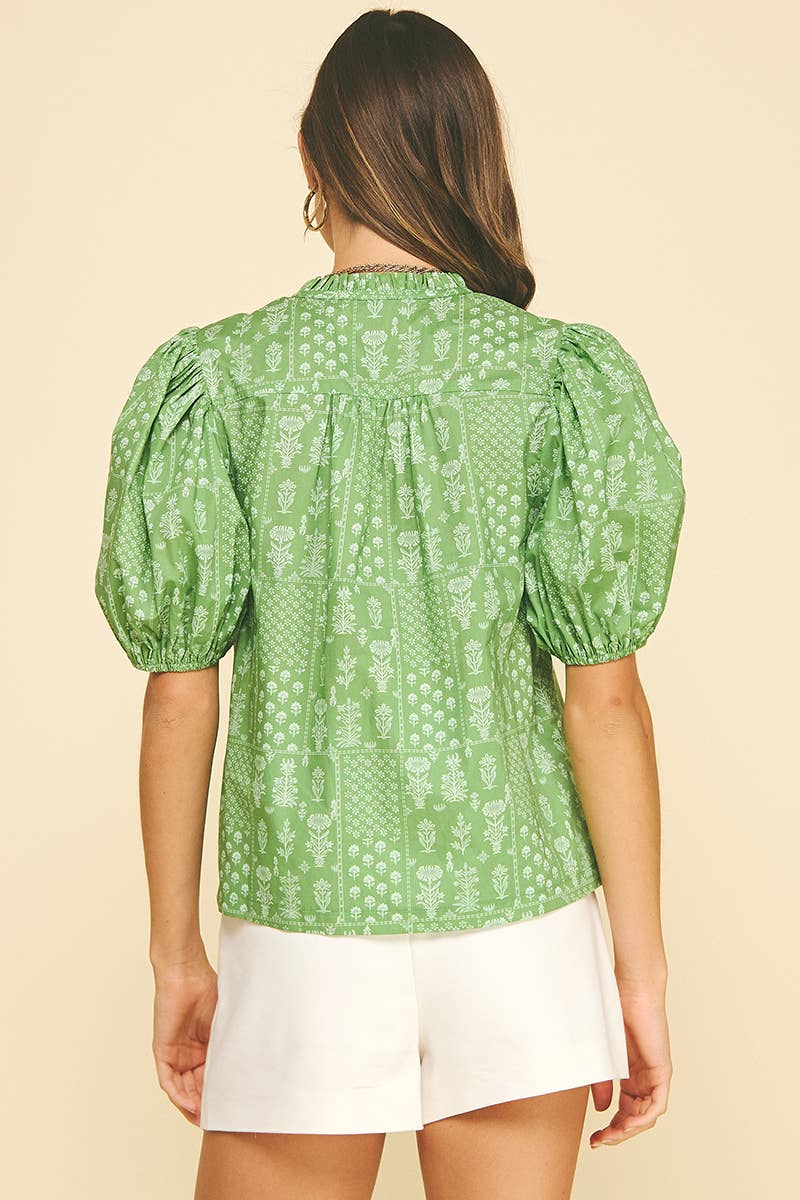 FLORAL BUTTON DOWN BLOUSE