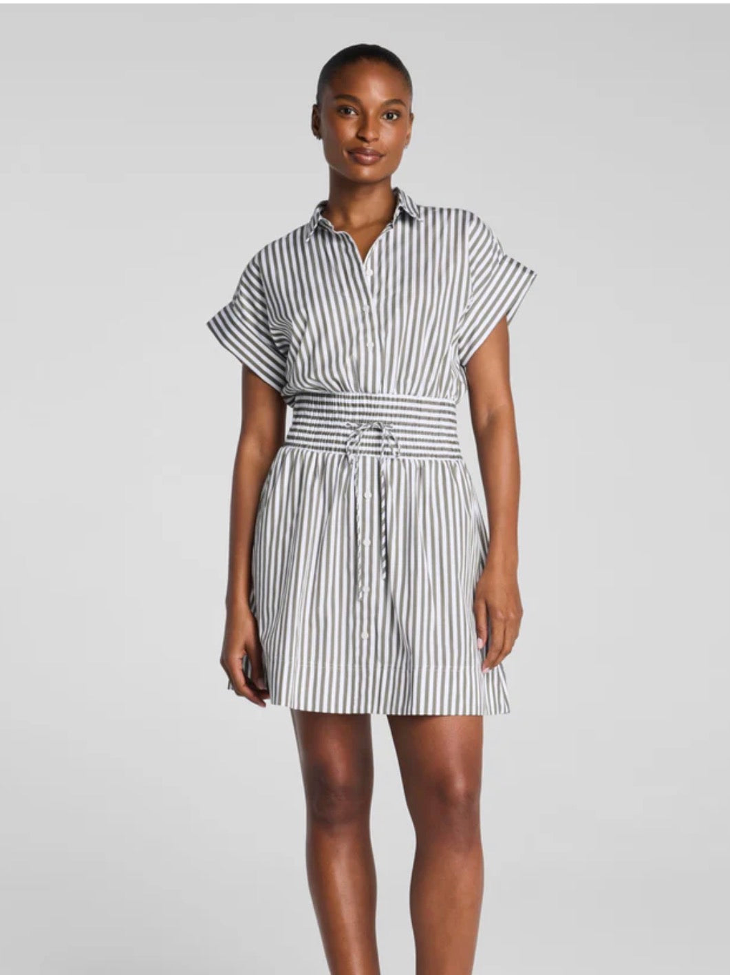 Poplin Smocked Dress-Shade