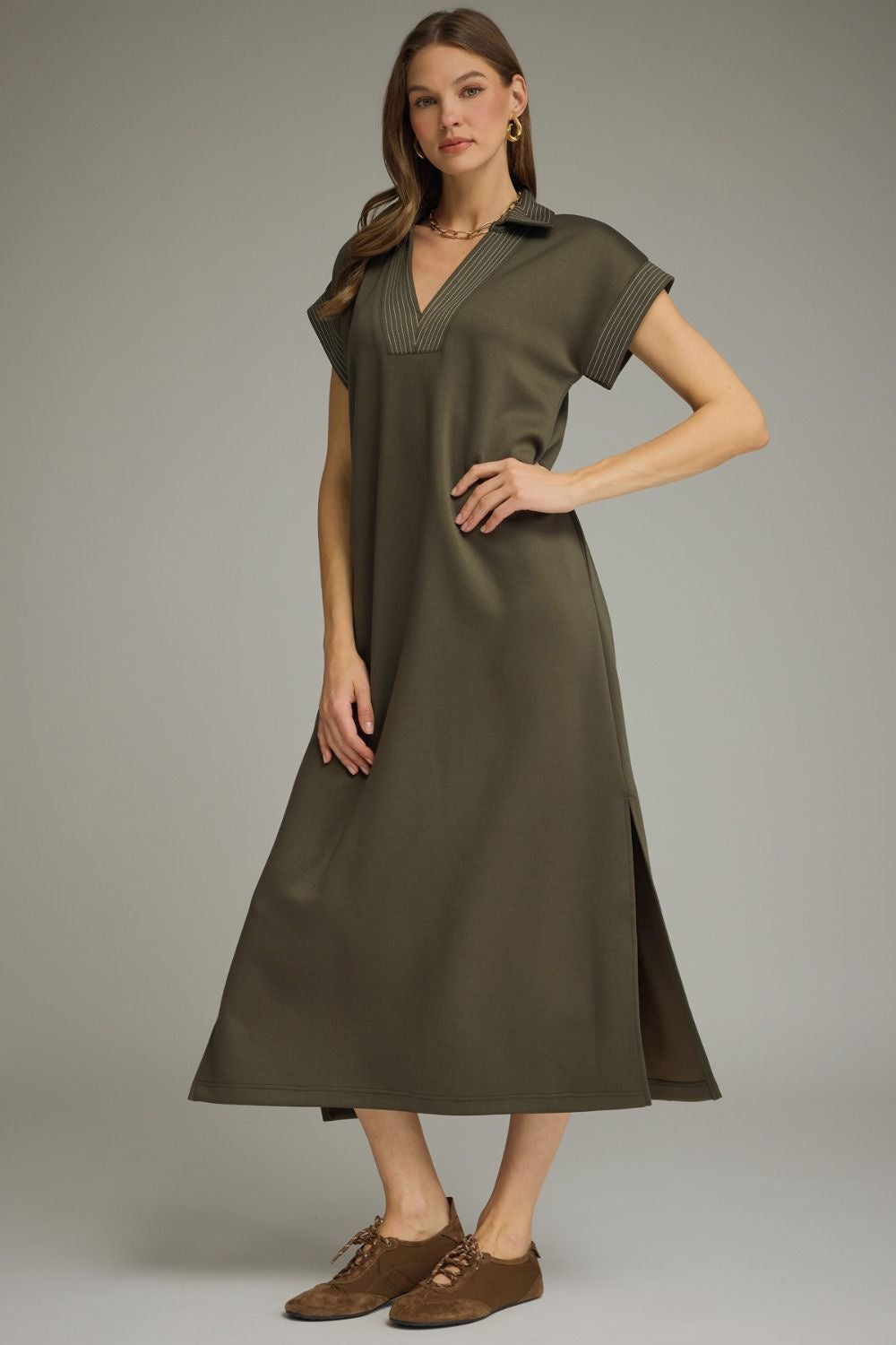Belmont Olive Dress