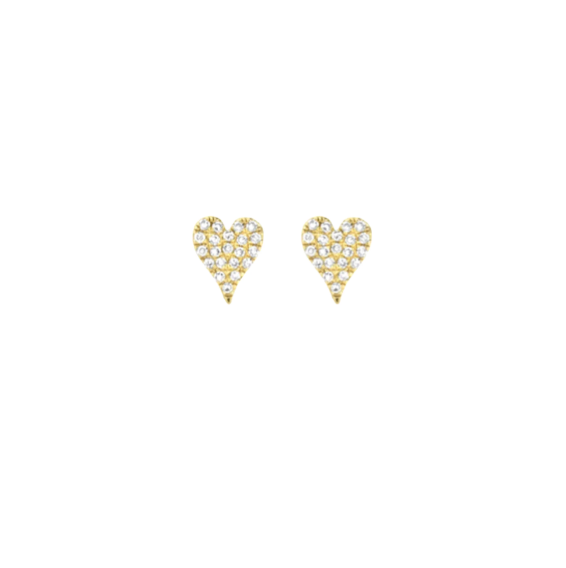 Micro Pave CZ Heart Studs