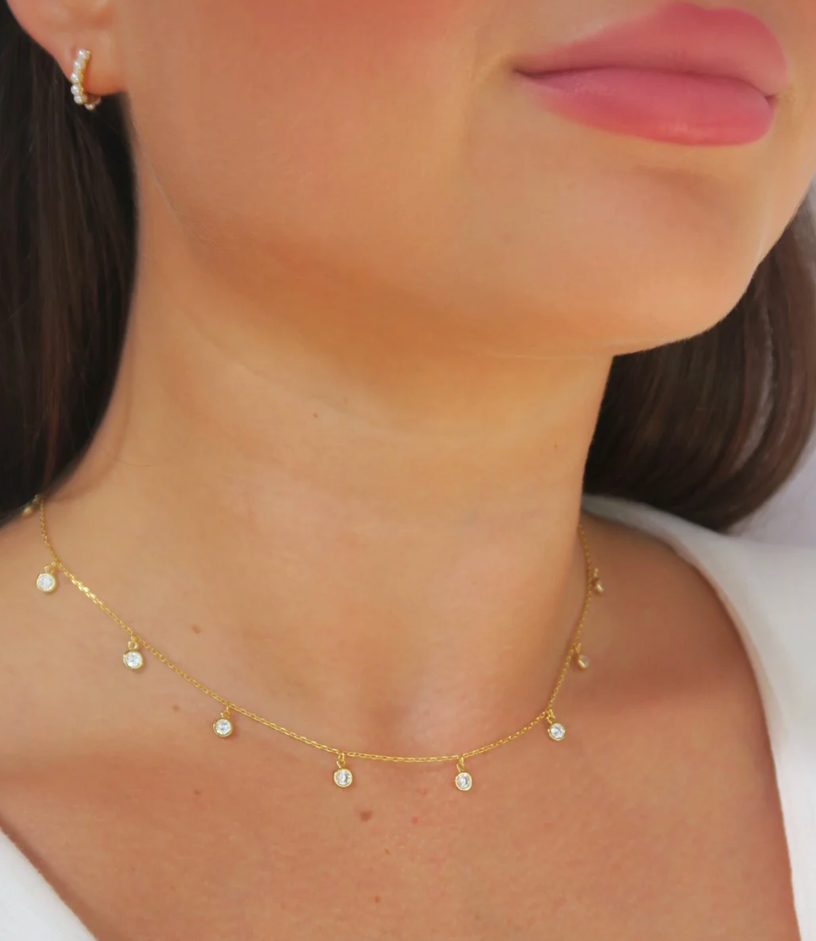 Diamond Multi Drop Necklace