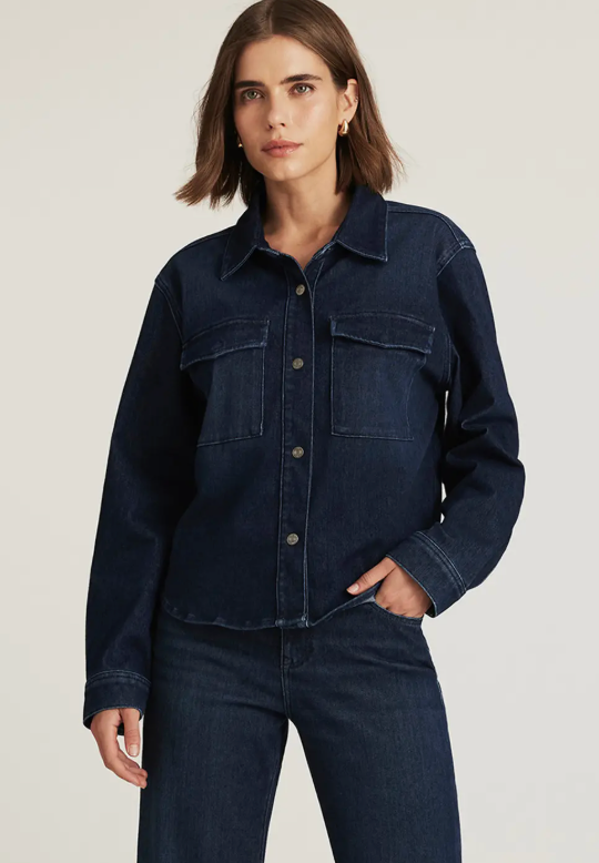 Tia Button Down - Dark Blue