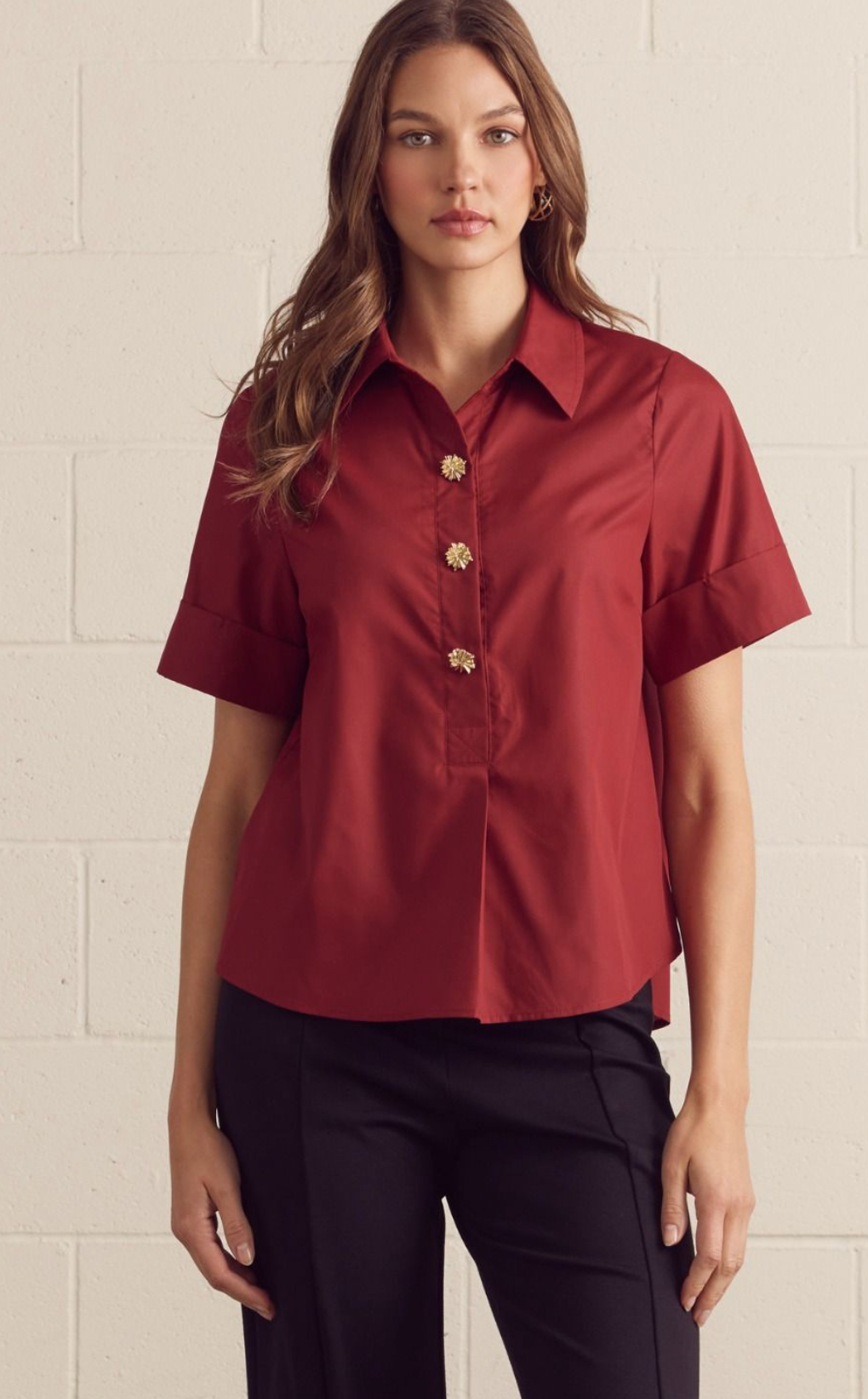 Navarre Blouse Crimson