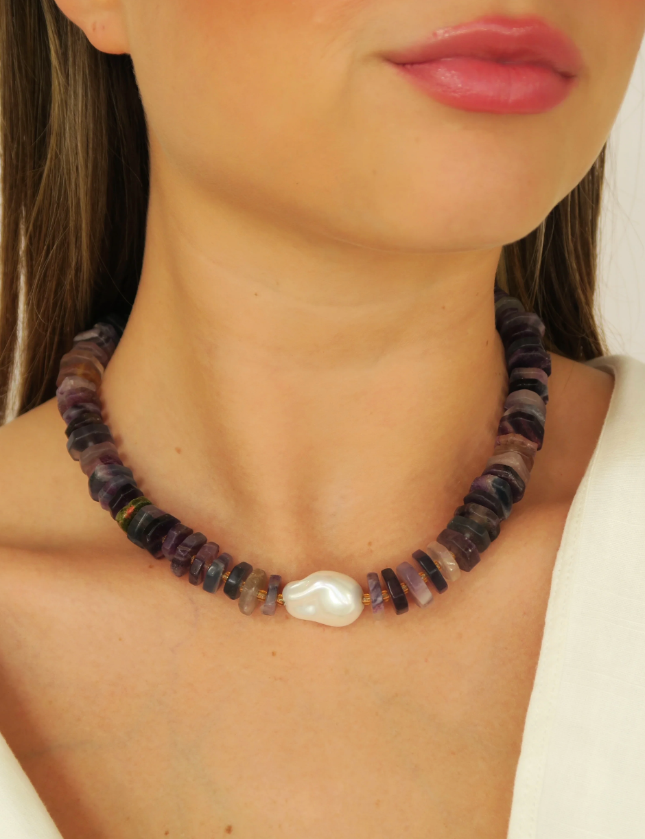 St. Croix Collar - Purple Sea GLass
