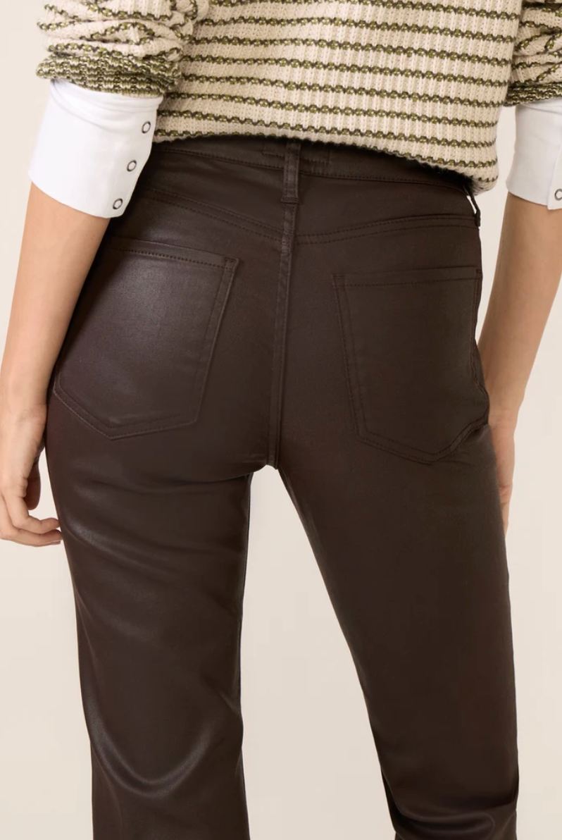 Kelsey High Rise Ankle Flare Jean - Brown