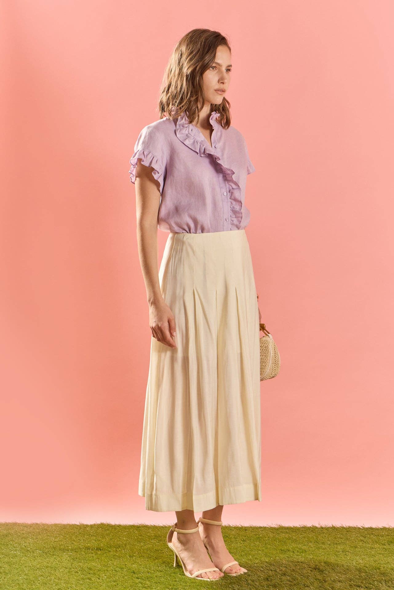 Linen Ruffle Shirt