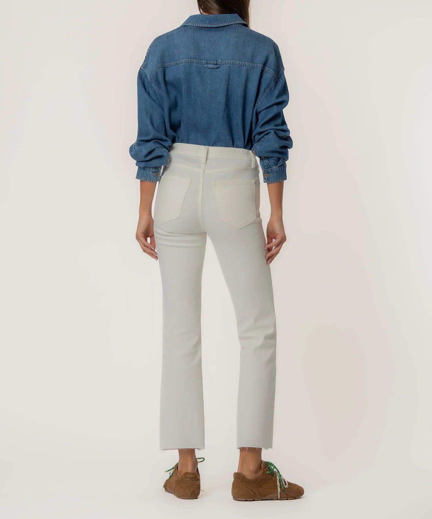 Kelsey High Rise Ankle Flare - Ecru
