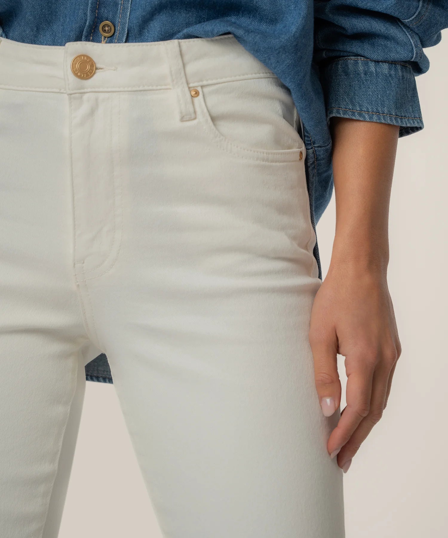 Kelsey High Rise Ankle Flare - Ecru
